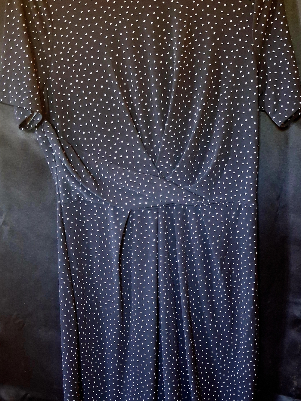 Roz & Ali Black and White Polka Dot Midi Dress